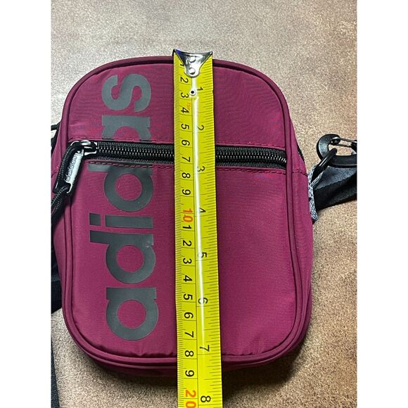 Cute Adidas Burgundy Crossbody Mini Bag- Festival Travel Bag- Excellent Cond. - Picture 7 of 9
